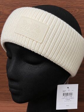 NWT Coach Cream Knit logo Headband